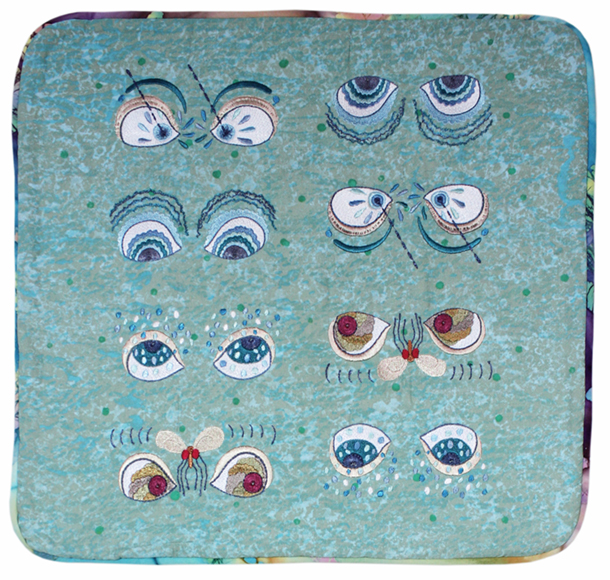 Floating Eyes 1 - digital embroidery